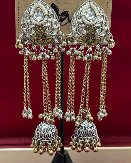 Dual tone Kashmiri earrings