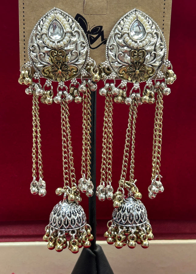 Dual tone Kashmiri earrings
