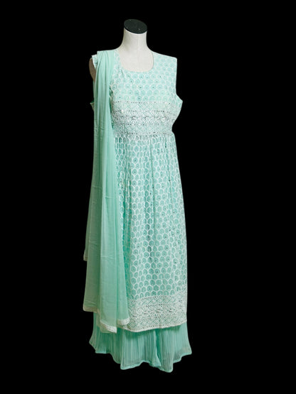 Chikankari Naira Kurti set by Kurti Connection USA