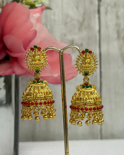 Lakshmi earrings | Gold jhumki