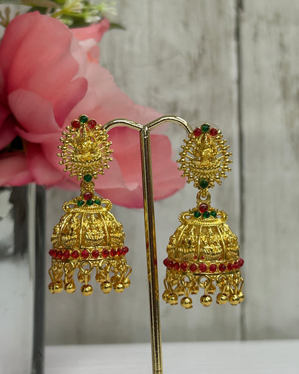 Lakshmi earrings | Gold jhumki
