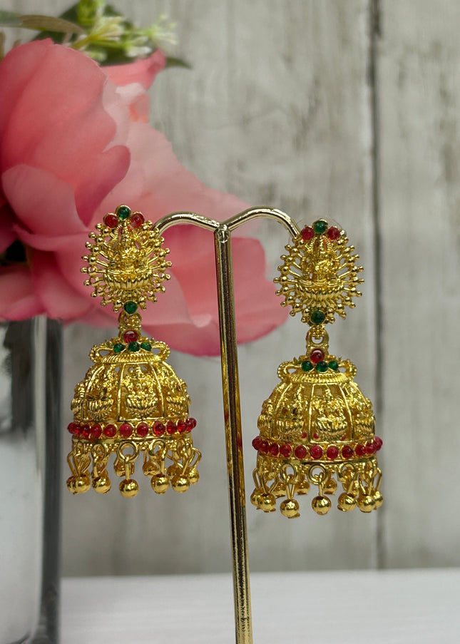Lakshmi earrings | Gold jhumki