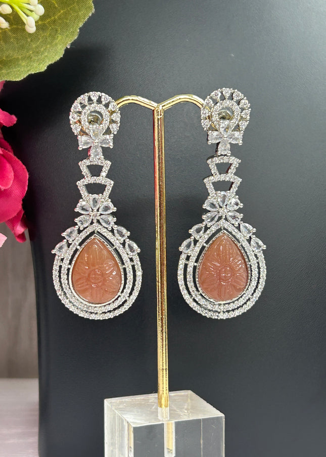 CZ earrings | light brown