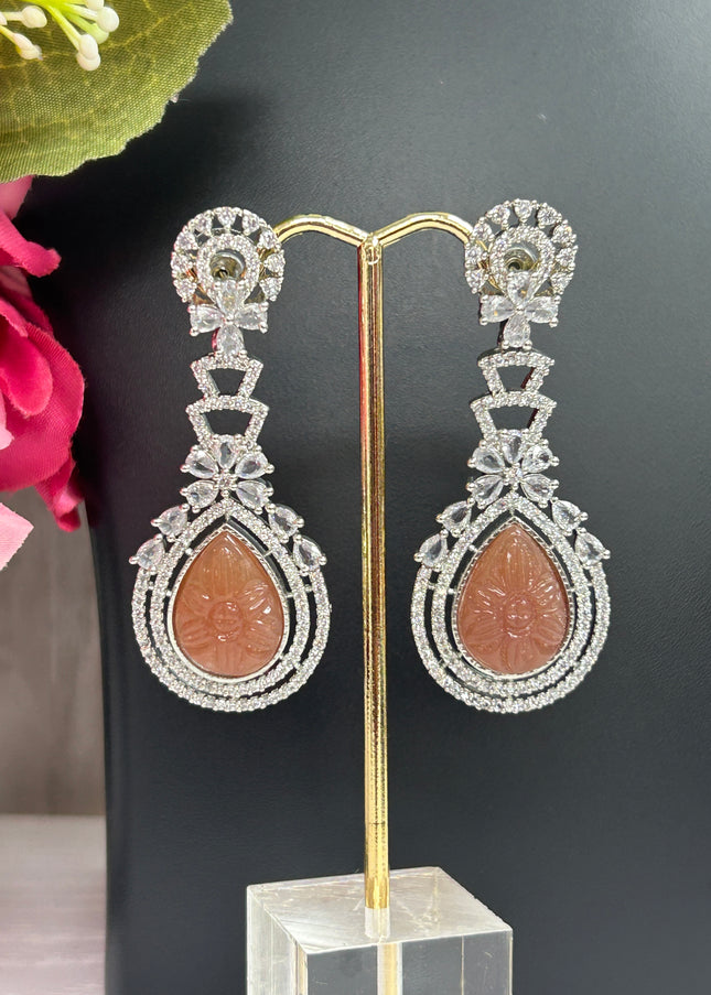 CZ earrings | light brown