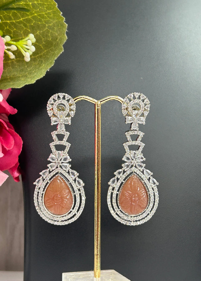 CZ earrings | light brown