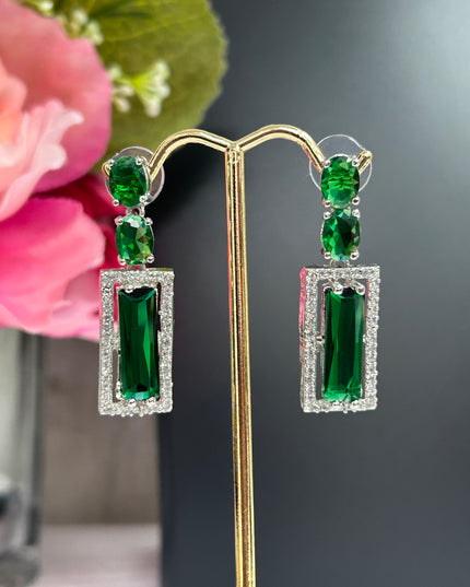 CZ earrings | green earrings