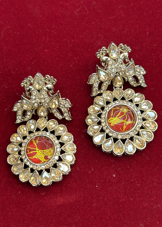 Firestone earrings | Kundan earrings
