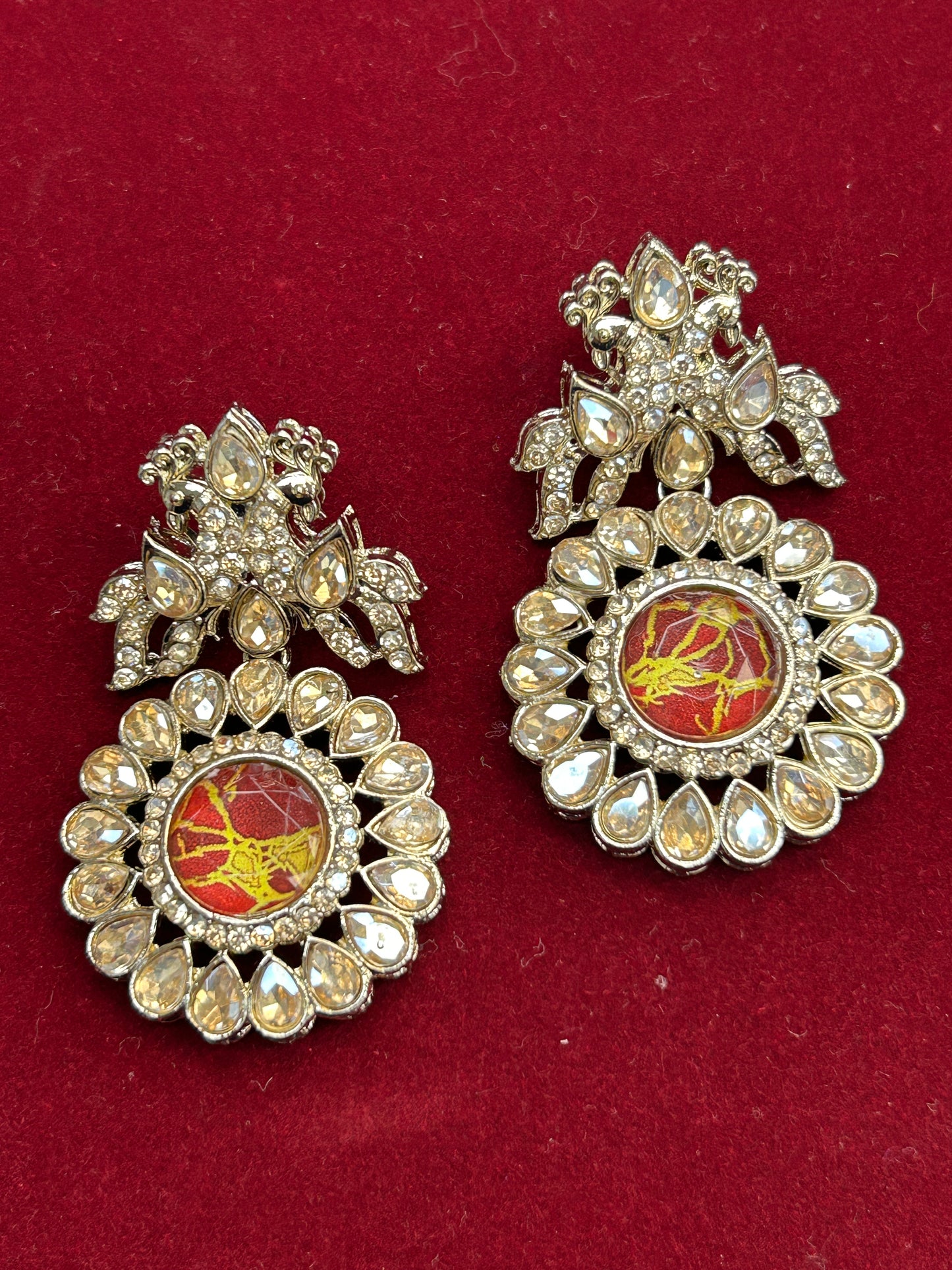 Firestone earrings | Kundan earrings by Kurti Connection USA