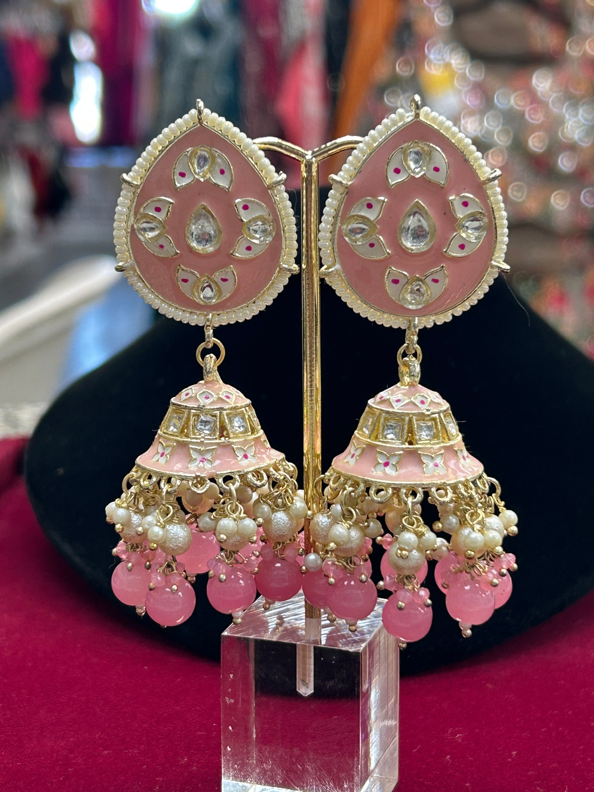 Meenakari earrings by Kurti Connection USA