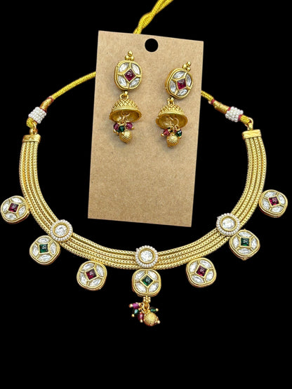 One gram gold polished necklace set
