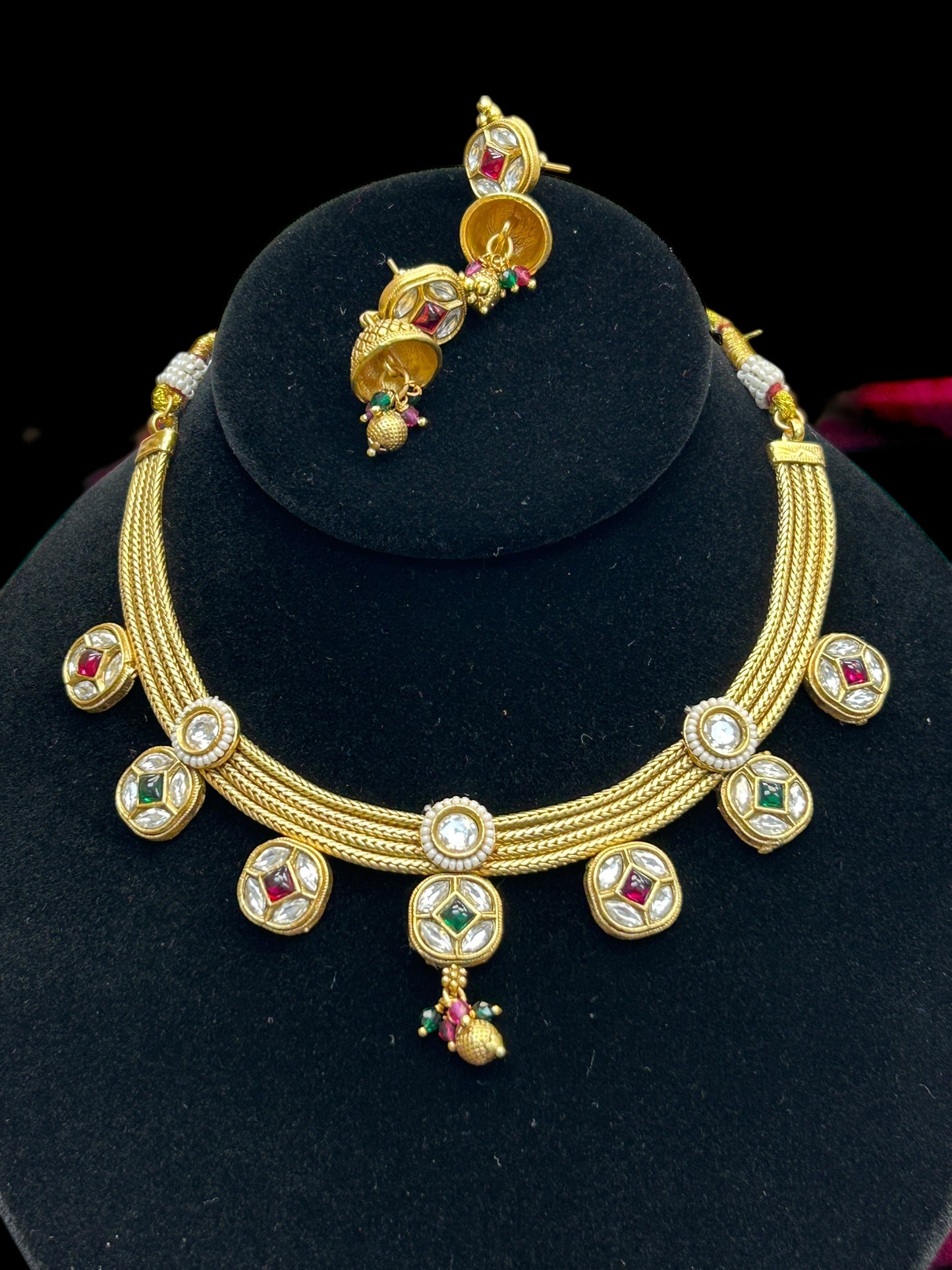 One gram gold polished necklace set