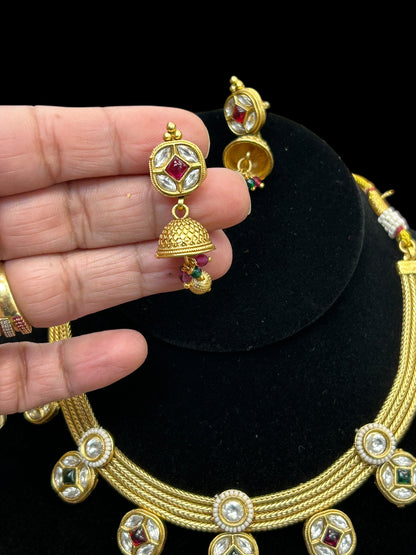One gram gold polished necklace set