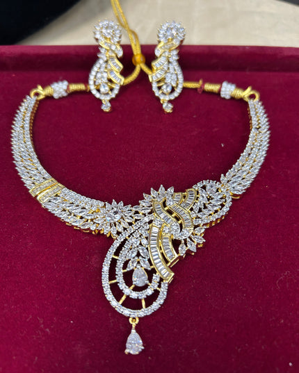 Statement necklace set : real diamond look