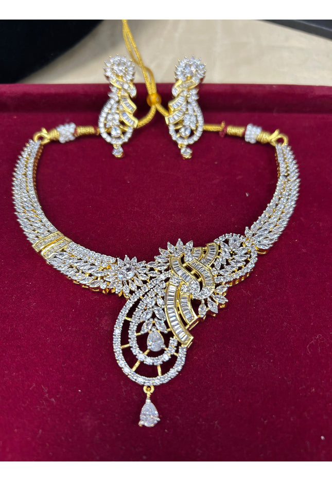 Statement necklace set : real diamond look