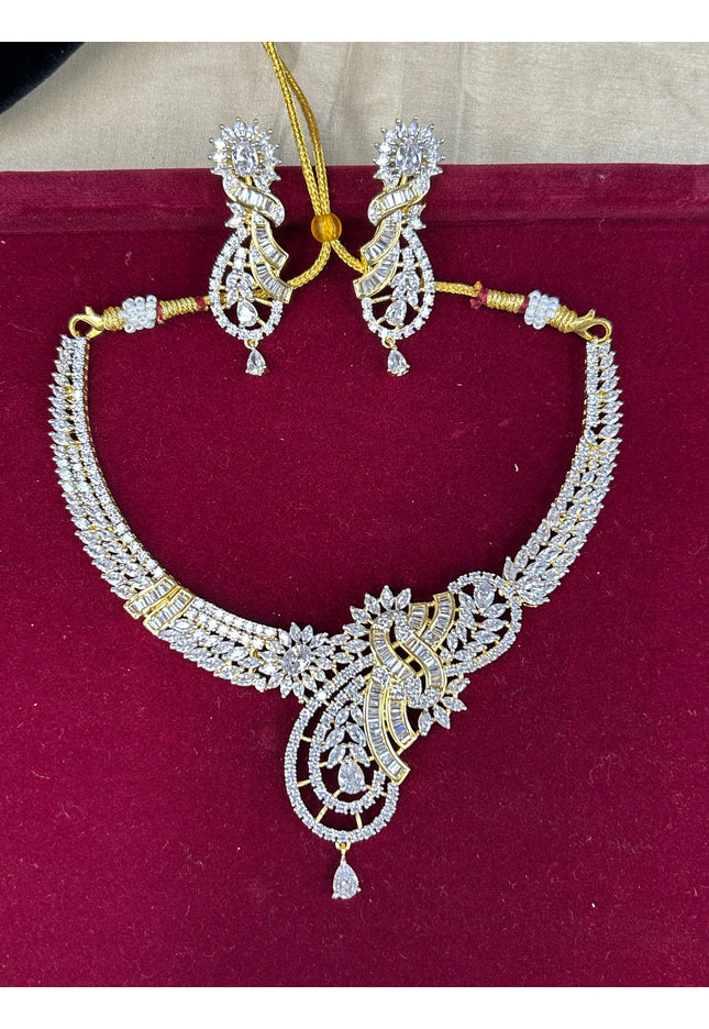 Statement necklace set : real diamond look
