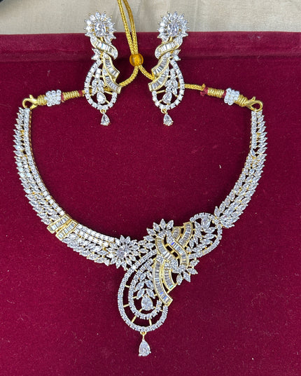 Statement necklace set : real diamond look