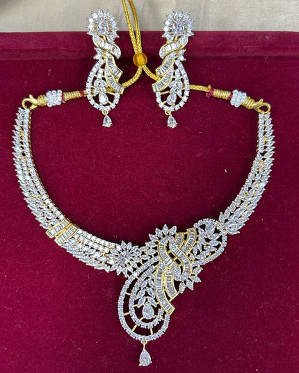 Statement necklace set : real diamond look
