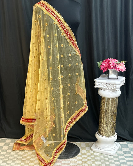 Bridal dupatta | golden dupatta for bridal lehenga/ saree