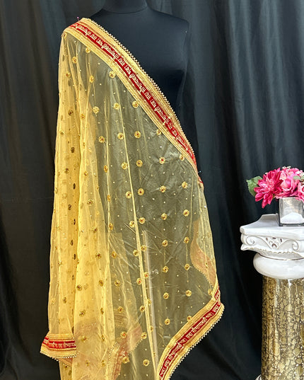 Bridal dupatta | golden dupatta for bridal lehenga/ saree
