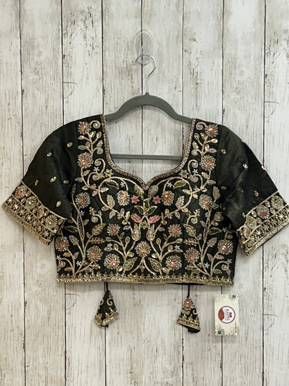 Hand embroidered blouse | tissue silk blouse with all over hand embroidery