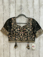 Hand embroidered blouse | tissue silk blouse with all over hand embroidery by Kurti Connection USA