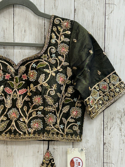 Hand embroidered blouse | tissue silk blouse with all over hand embroidery