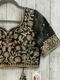 Hand embroidered blouse | tissue silk blouse with all over hand embroidery by Kurti Connection USA