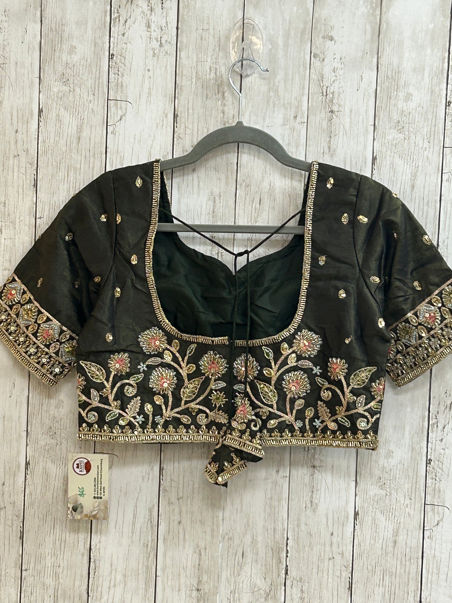 Hand embroidered blouse | tissue silk blouse with all over hand embroidery