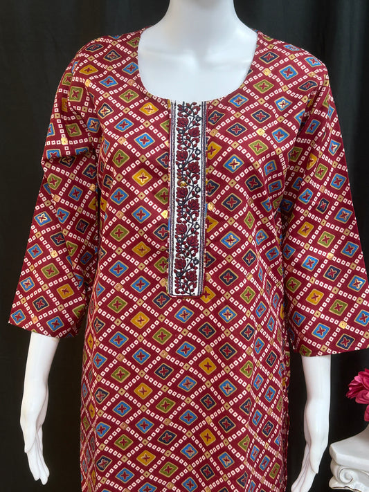 Bandhani print Kurti