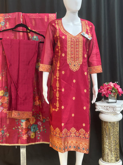 Banarasi silk salwar suit by Kurti Connection USA