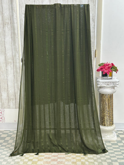 Plain georgette saree with light sequin work by Kurti Connection USA