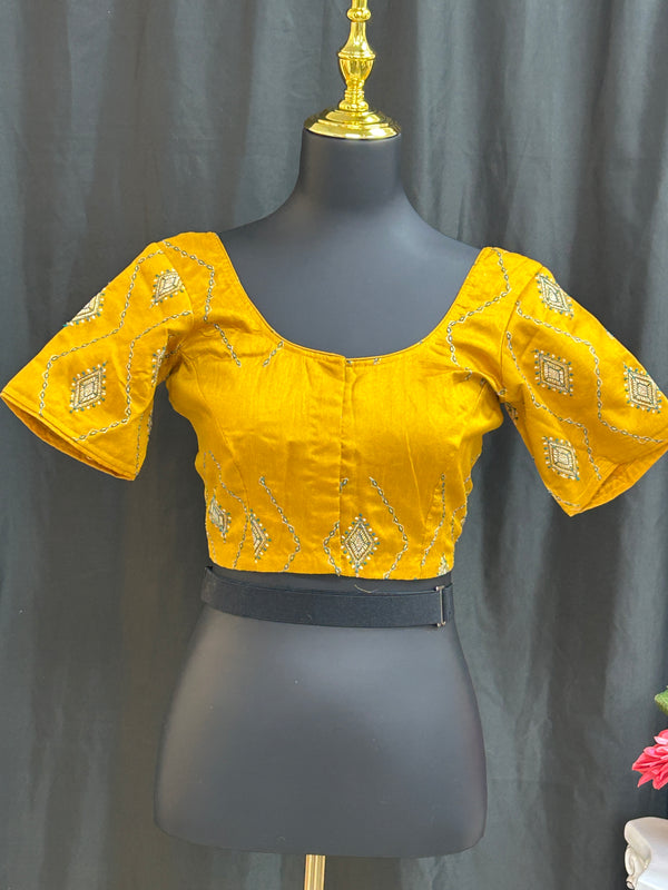Raw silk blouse by Kurti Connection USA