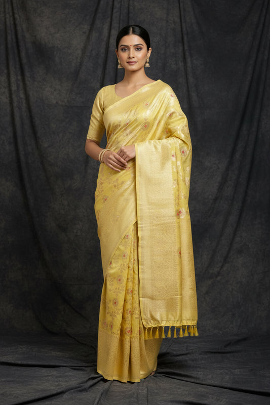 Linen cotton saree