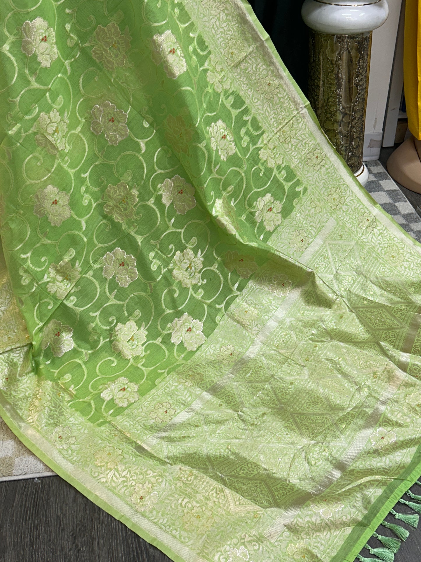 Linen cotton saree by Kurti Connection USA