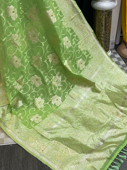 Linen cotton saree by Kurti Connection USA
