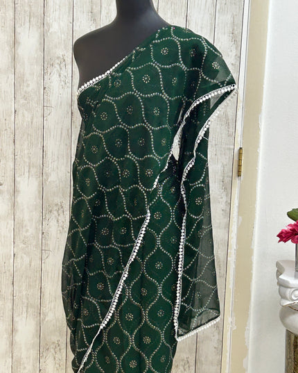 Green chiffon saree