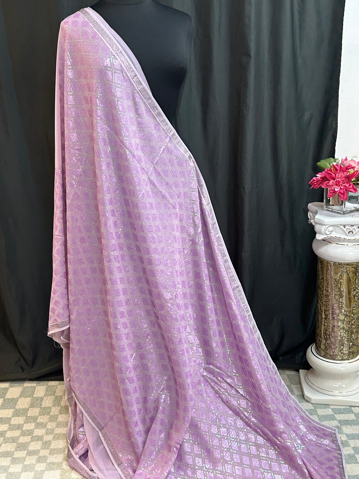 Pure georgette saree with Italian sequin work