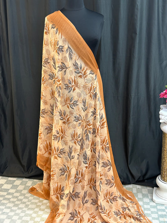Printed chiffon saree