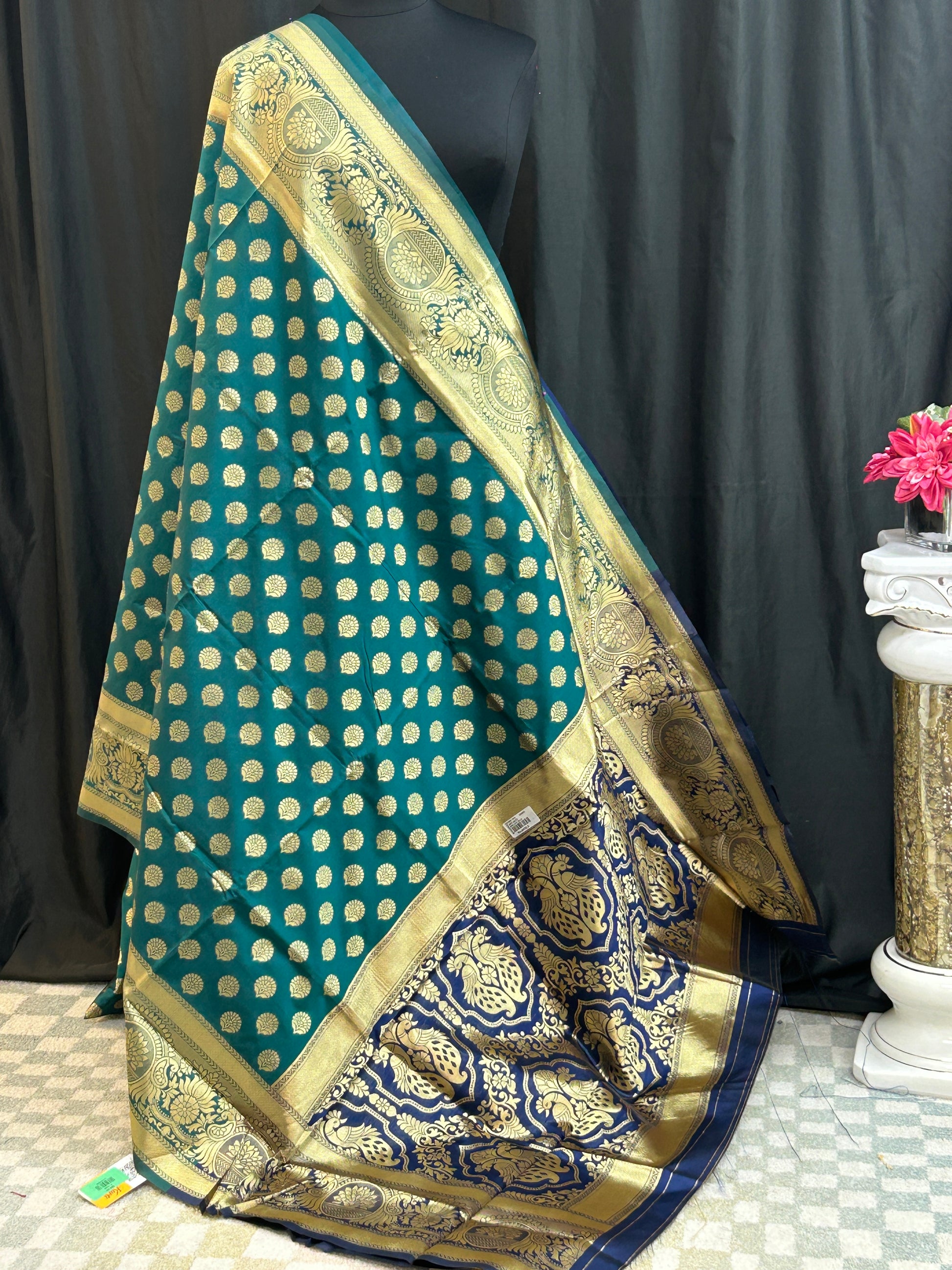 Silk cotton saree / with blouse piece by Kurti Connection USA