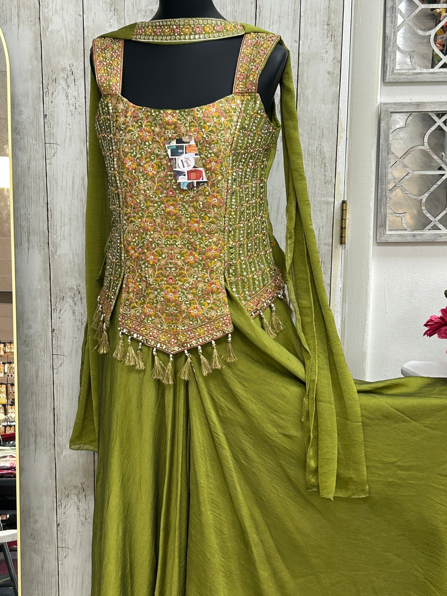 Sharara suit : chiffon silk sharara set by Kurti Connection USA
