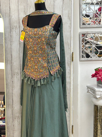 Sharara suit : chiffon silk sharara set by Kurti Connection USA