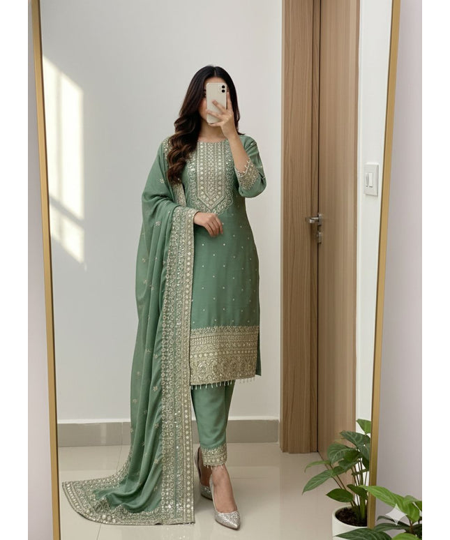 Wedding collection: Chinon silk salwar suit