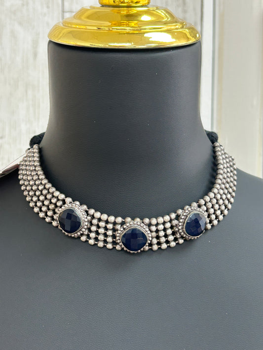 Oxidized choker necklace
