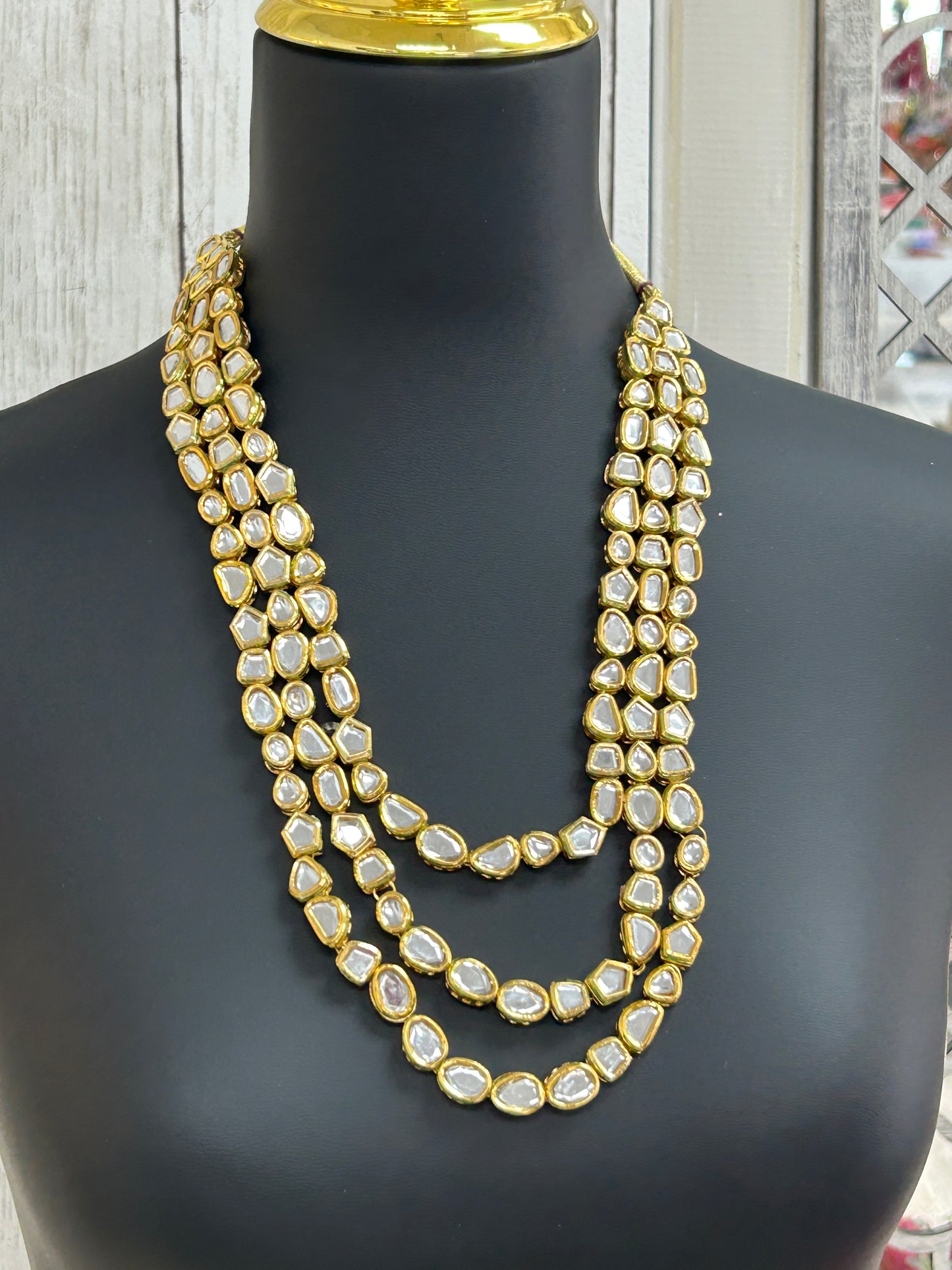 Kundan necklace/ triple layer necklace