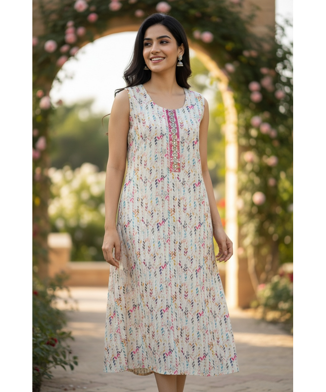 Chikankari printed Kurti