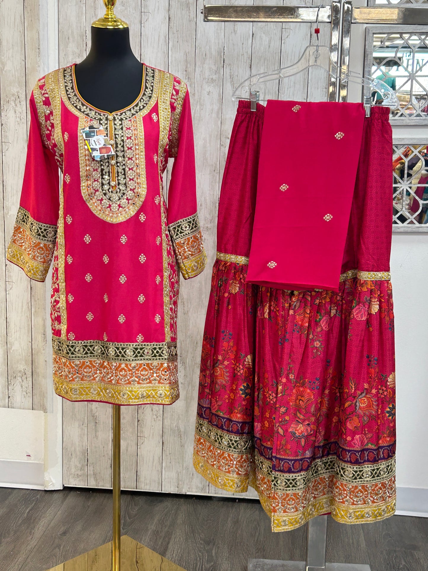 Heavy party wear sharara suit by Kurti Connection USA