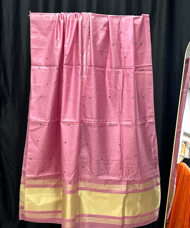 Gajji silk dupatta with light mirror work by Kurti Connection USA