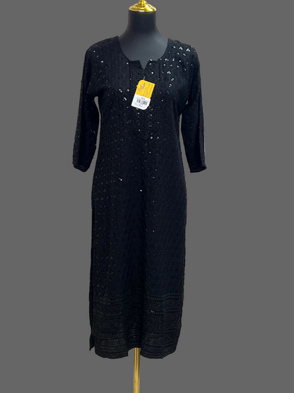 Black Chikankari Kurti
