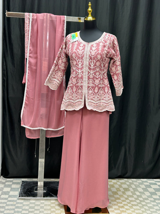 Short kurti with Plazzo pant | indo western outfit by Kurti Connection USA