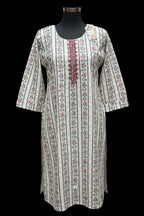 Cotton chikankari kurti with digital print by Kurti Connection USA